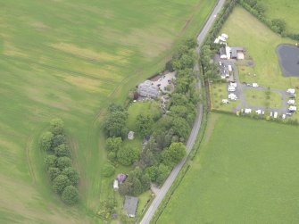 Oblique aerial view of Duncrub House dovecot, taken from the SE.