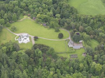 Oblique aerial view of Invermay House, taken from the ENE.