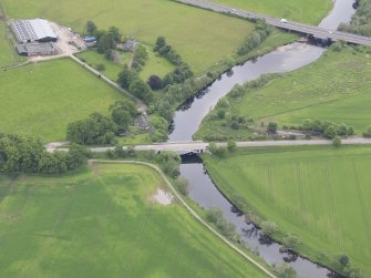 Oblique aerial view of Dalreoch Bridge, taken from the NW.