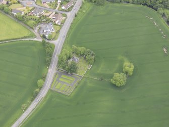 Oblique aerial view of Aberuthven Church, taken from the SW.