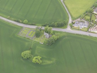 Oblique aerial view of Aberuthven Church, taken from the SE.
