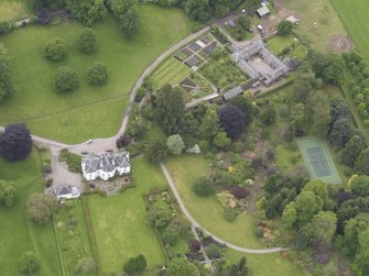 Oblique aerial view of Colquhalzie House, taken from the NNE.