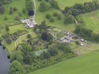 Oblique aerial view of Colquhalzie House, taken from the N.