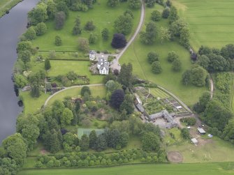 Oblique aerial view of Colquhalzie House, taken from the WNW.