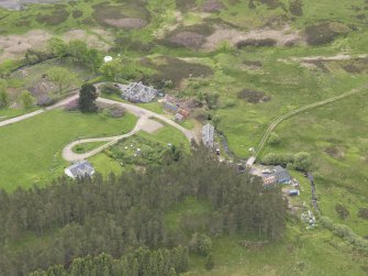 Oblique aerial view of Connachan Lodge, taken from the NNE.