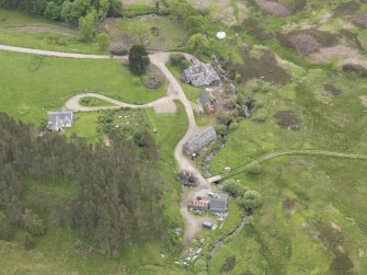 Oblique aerial view of Connachan Lodge, taken from the N.