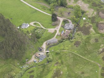 Oblique aerial view of Connachan Lodge, taken from the NNW.