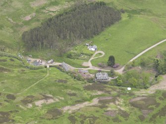 Oblique aerial view of Connachan Lodge, taken from the WSW.