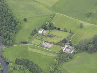 Oblique aerial view of Lochlane House, taken from the SW.