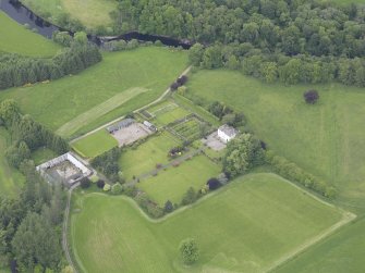 Oblique aerial view of Lochlane House, taken from the SE.