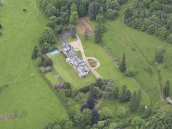 Oblique aerial view of Lawers Country House, taken from the ESE.