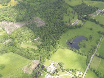 General oblique aerial view of Lawers Country House, taken from the S.
