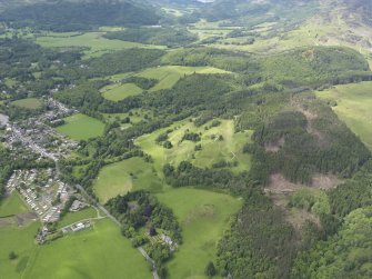 Oblique aerial view of Comrie Golf Course, taken from the E.