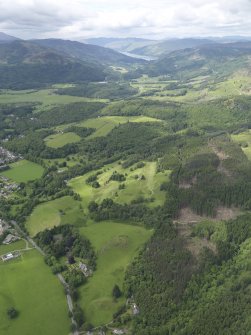 Oblique aerial view of Comrie Golf Course, taken from the E.