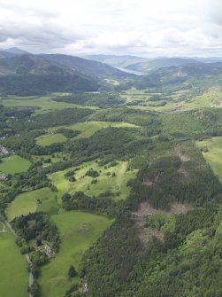 Oblique aerial view of Comrie Golf Course, taken from the ENE.