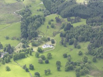 Oblique aerial view of Aberuchill Castle, taken from the NNE.