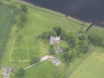 Oblique aerial view of Elcho Castle, taken from the S.