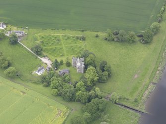 Oblique aerial view of Elcho Castle, taken from the E.
