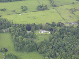 Oblique aerial view of Balthayock Castle, taken from the SSE.