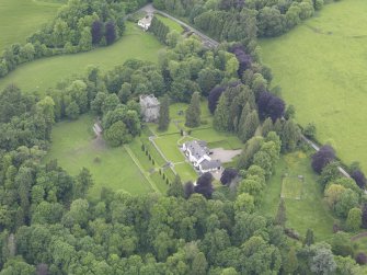 Oblique aerial view of Balthayock Castle, taken from the ENE.