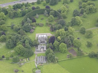 Oblique aerial view of Inchyra House, taken from the NNW.