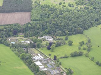 Oblique aerial view of Glendoick House, taken from the SSE.