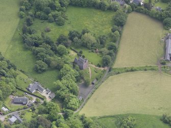 Oblique aerial view of Kinnaird Castle, taken from the NW.