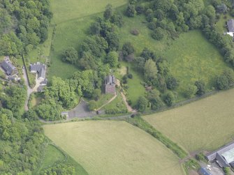 Oblique aerial view of Kinnaird Castle, taken from the W.
