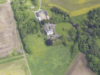 Oblique aerial view of Inchmartine House, taken from the W.