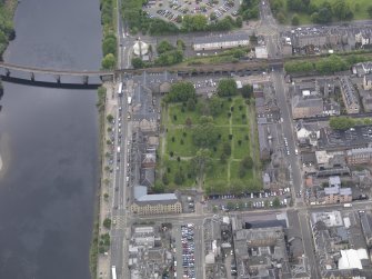 Oblique aerial view of Greyfriars Burial Ground, taken from the N.