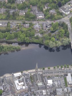 Oblique aerial view of St John's Kirk, taken from the W.