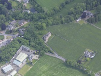 Oblique aerial view of Huntingtower Castle, taken from the SW.