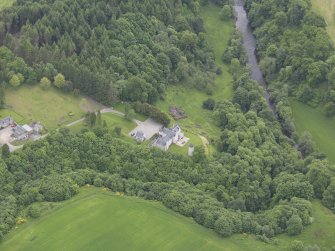 Oblique aerial view of Logie House, taken from the WNW.