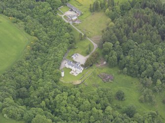 Oblique aerial view of Logie House, taken from the SW.