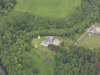 Oblique aerial view of Logie House, taken from the SE.