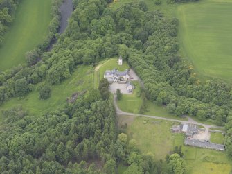 Oblique aerial view of Logie House, taken from the ENE.
