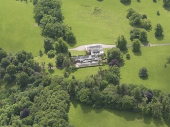 Oblique aerial view of Doune Park Country House, taken from the NNW.