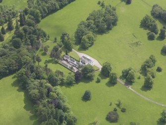 Oblique aerial view of Doune Park Country House, taken from the WNW.