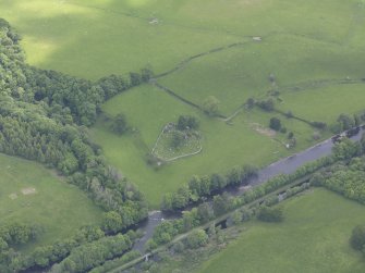 Oblique aerial view of St Aedh's Church, taken from the SW.