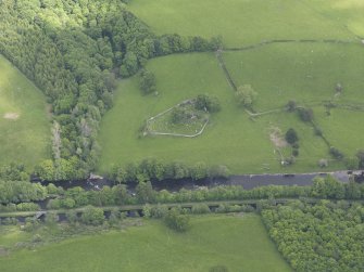 Oblique aerial view of St Aedh's Church, taken from the SSW.