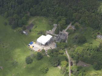 Oblique aerial view of Argaty Country House under restoration, taken from the SSE.