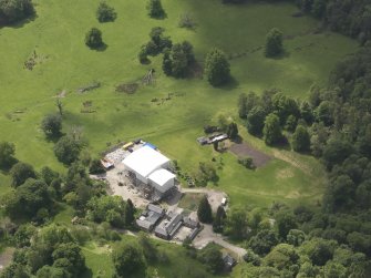 Oblique aerial view of Argaty Country House under restoration, taken from the NNW.