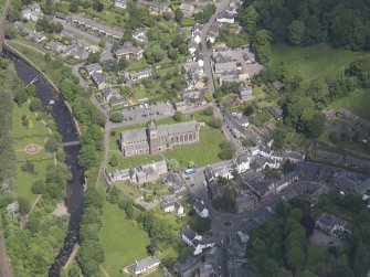 Oblique aerial view of Dunblane Cathedral, taken from the S.