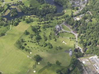 Oblique aerial view of Airthrey Golf Course, taken from the E.