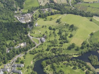 Oblique aerial view of Airthrey Golf Course, taken from the W.