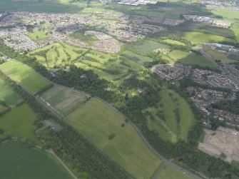 Oblique aerial view of Braehead Golf Course, taken from the SSE.