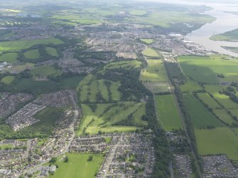 Oblique aerial view of Braehead Golf Course, taken from the NW.