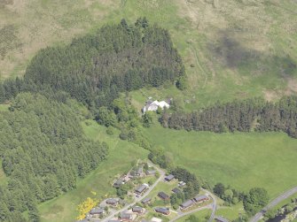 Oblique aerial view of Glendevon Castle, taken from the S.