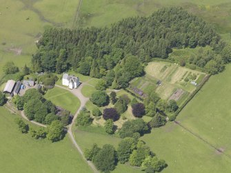 Oblique aerial view of Tullibole Castle, taken from the SE.