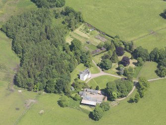 Oblique aerial view of Tullibole Castle, taken from the W.